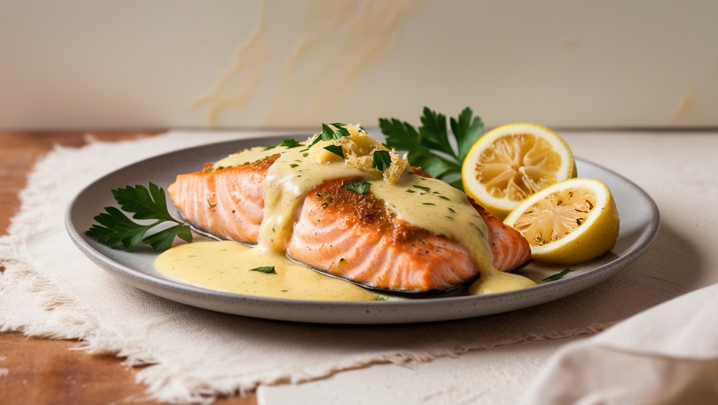 Creamy Lemon Garlic Parmesan Salmon Recipe